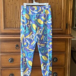 Boston Proper Women’s Leggings in Blue, Purple, and Yellow Swirl